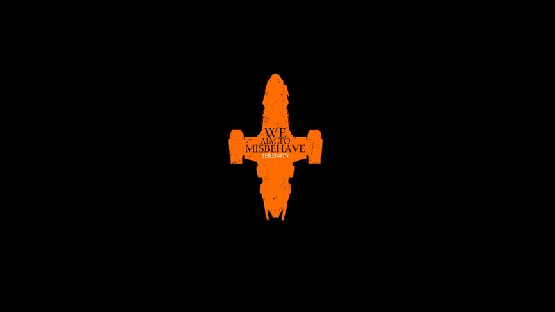 Orange Spaceship Silhouette