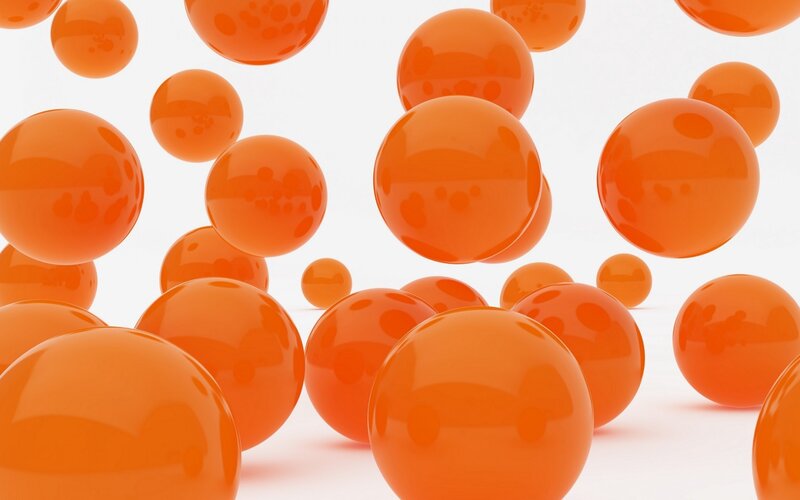 Orange Spheres Floating — Calm