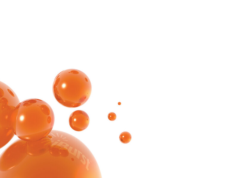 orange spheres floating