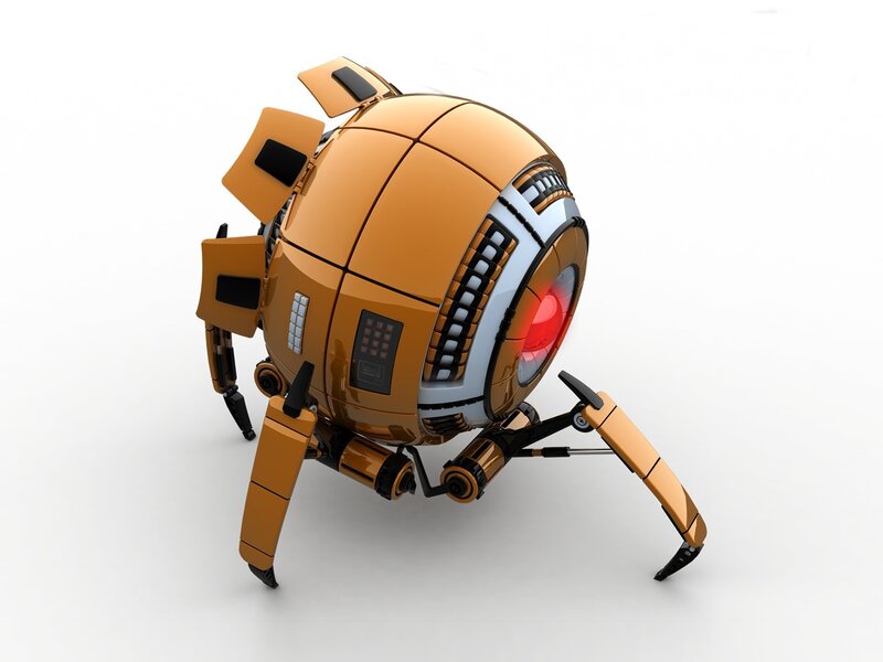 orange spherical robot