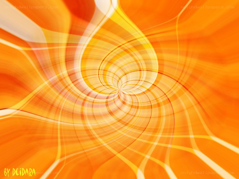 Orange spiral abstract art