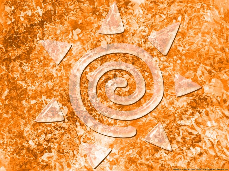 orange spiral sun design
