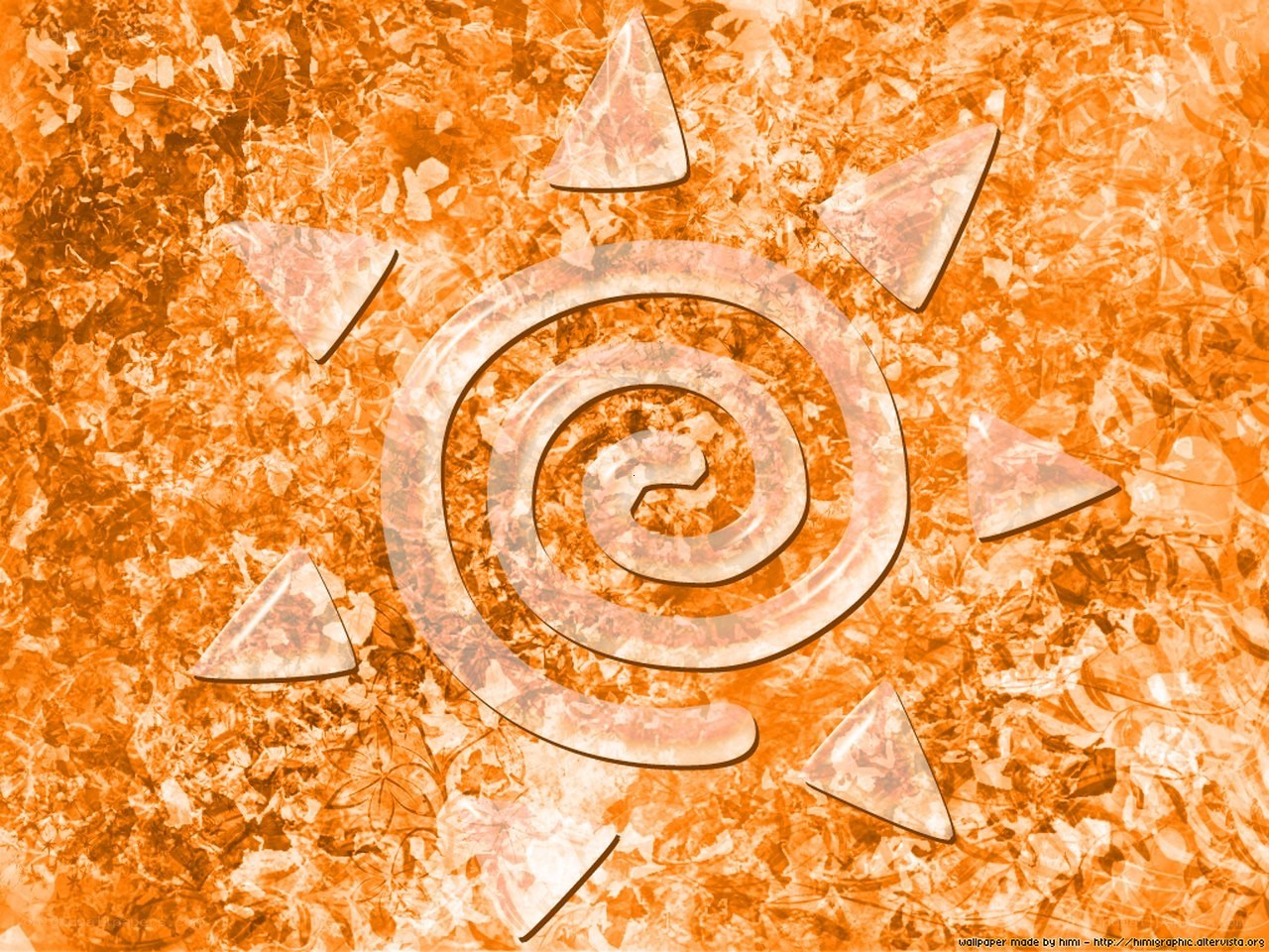 orange spiral sun design