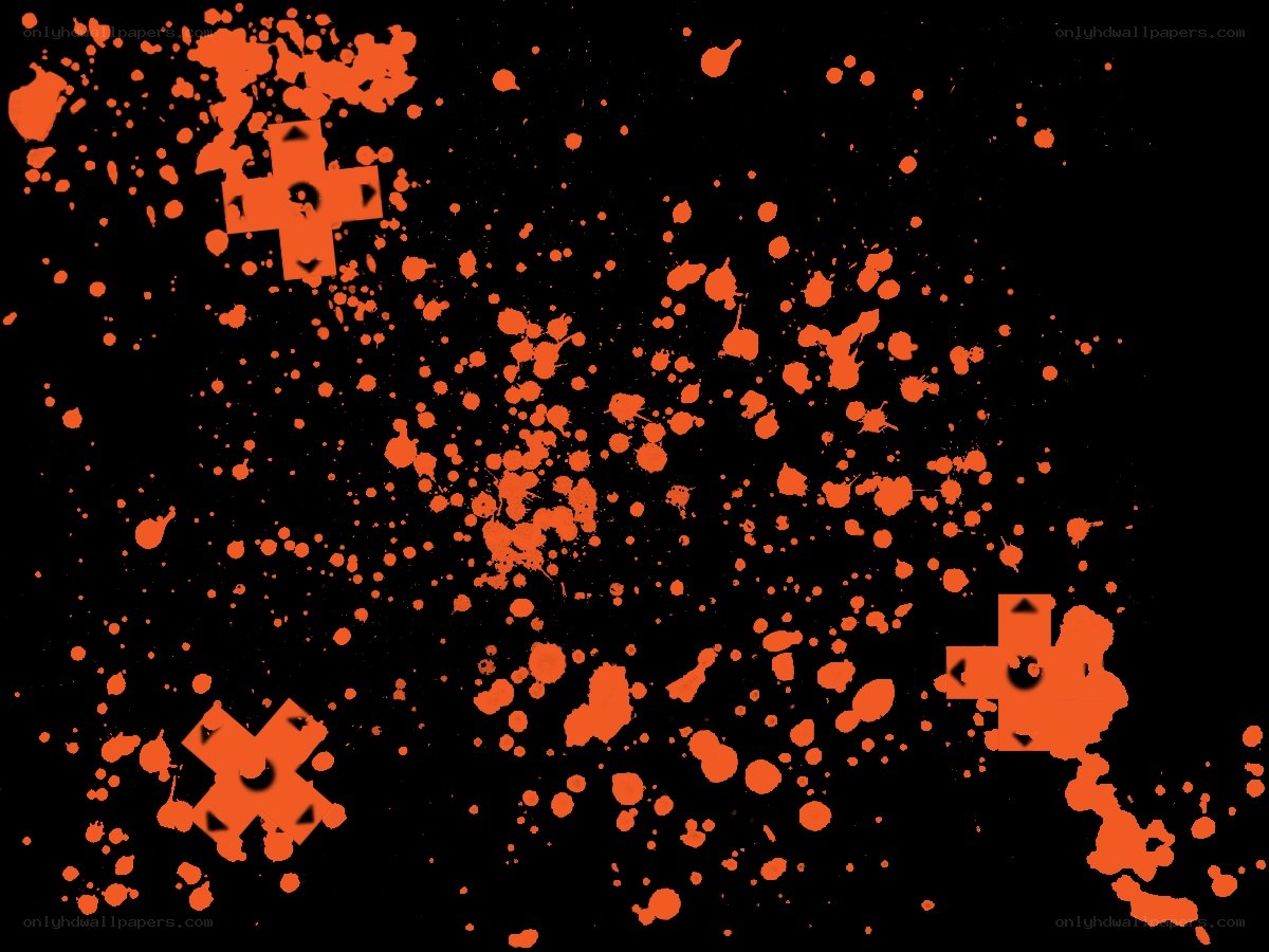orange splatter with game icons