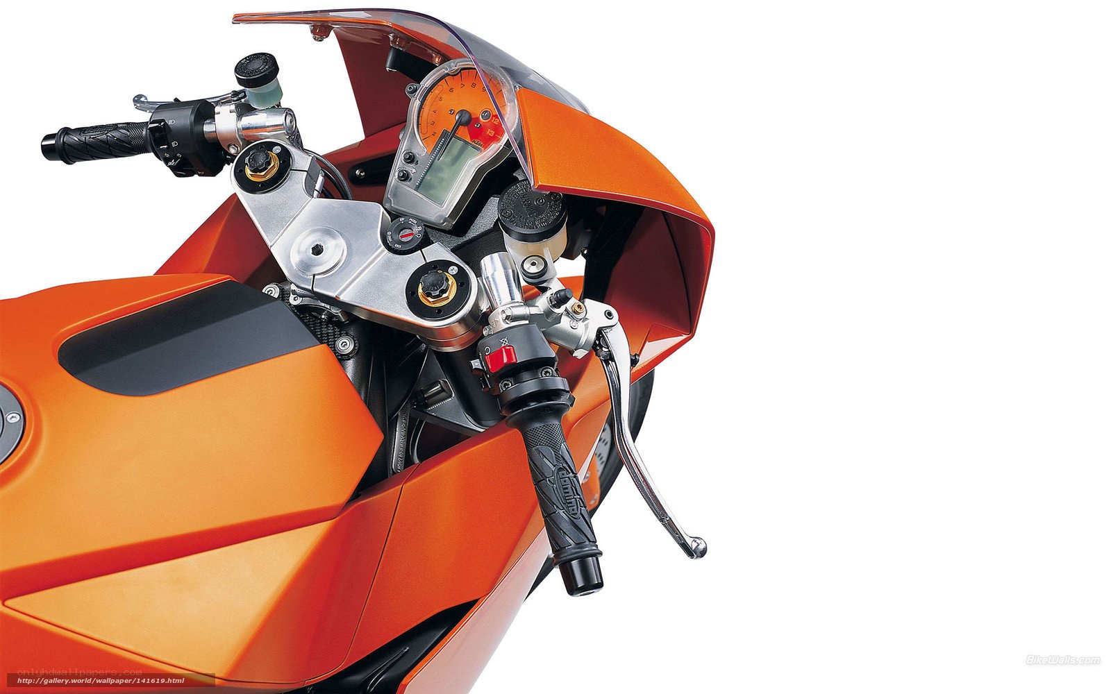 orange sport motorcycle cockpit