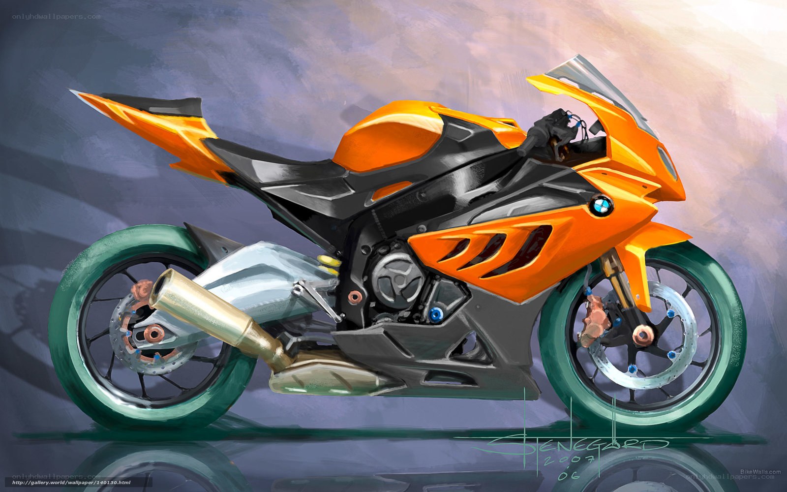 Orange sport motorcycle concept