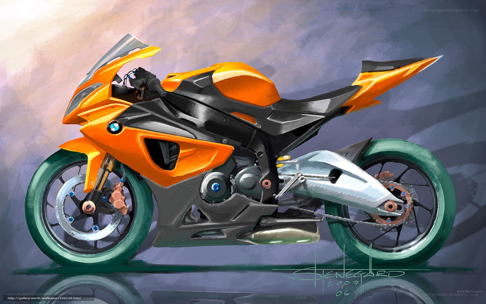 orange sport motorcycle concept