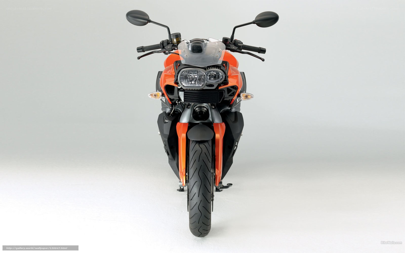 orange sport motorcycle front view