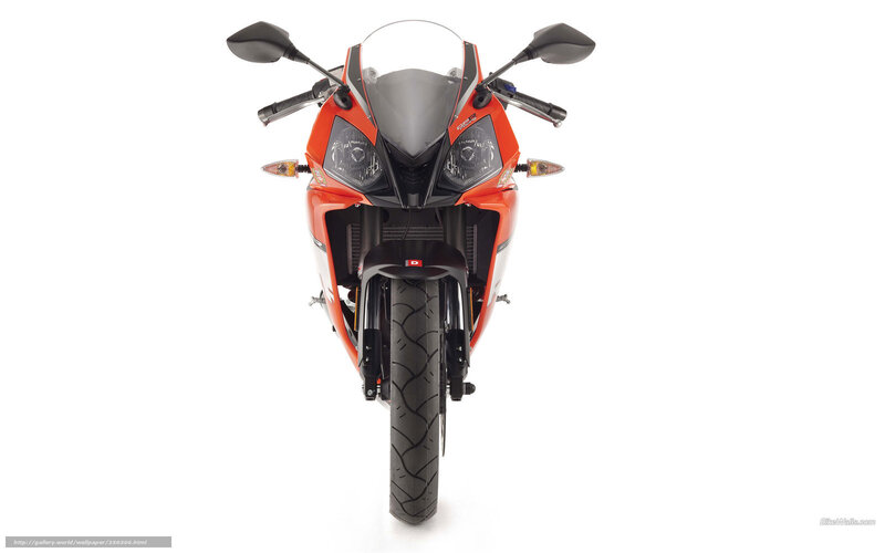 Orange Sport Motorcycle — Neutral, Photograph, Windshield