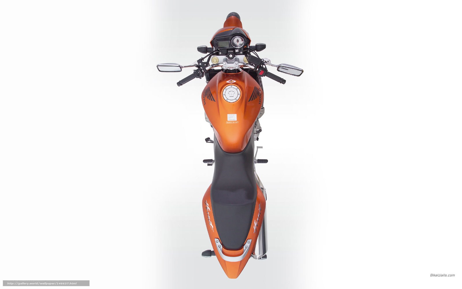 orange sport motorcycle top view