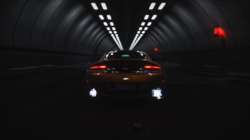 Orange Sports Car — Black, Dark, Dramatic