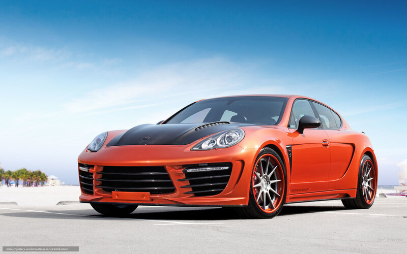 Orange Sports Car — Bright, Sunny