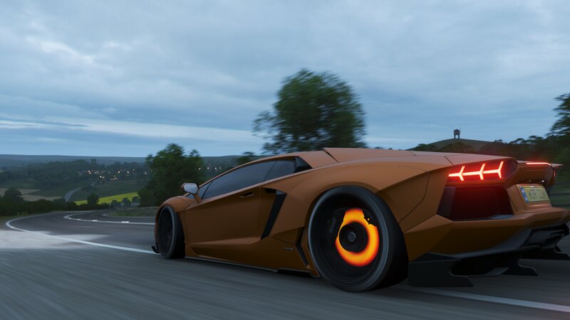 Orange Sports Car — Brown, Dynamic