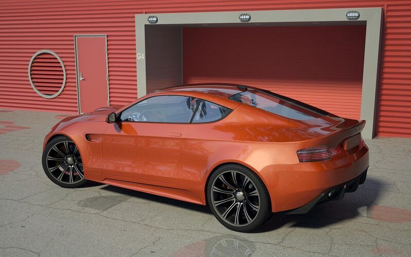 Orange Sports Car — Calm, Afternoon