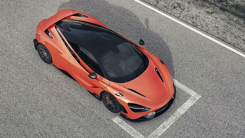 Orange Sports Car — Calm, Photograph, Asphalt