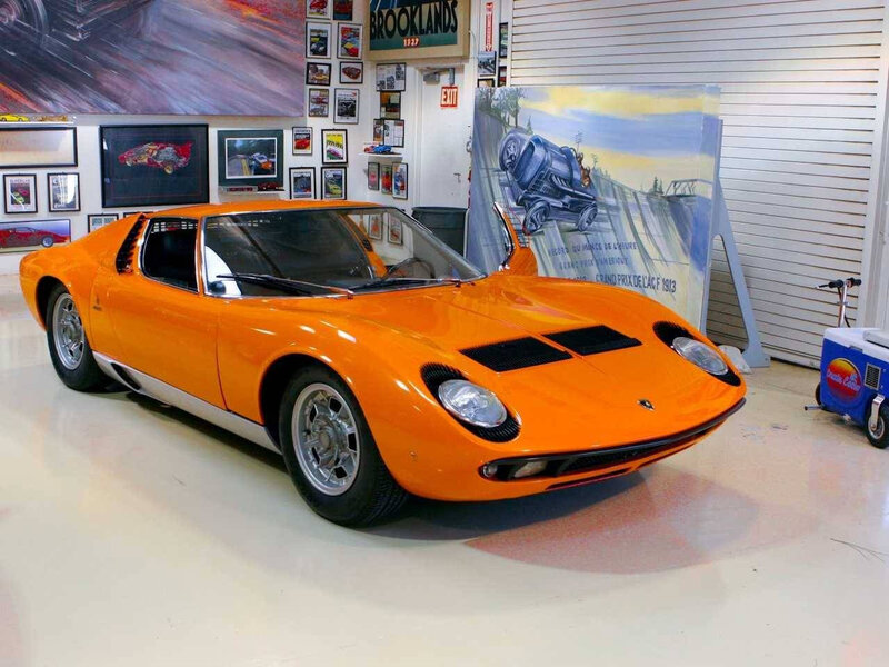 Orange Sports Car — Calm, Photograph, Painting