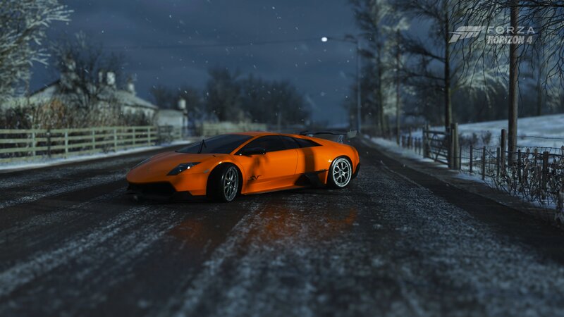 Orange Sports Car — Cold, Quiet