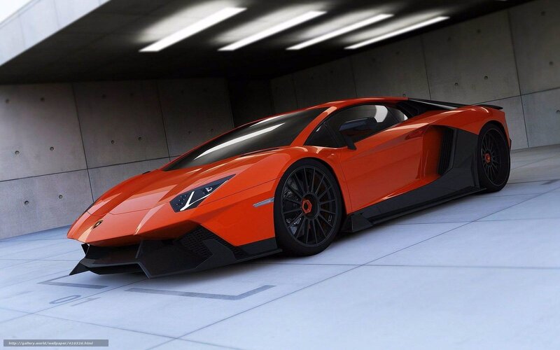 Orange Sports Car — Dramatic, 3d Render, Concrete Walls