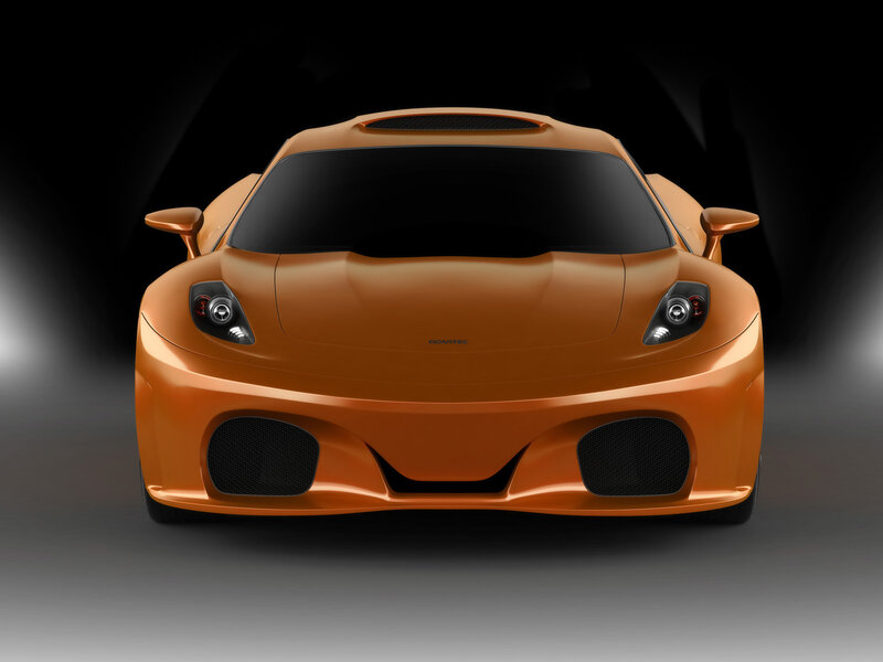 Orange Sports Car — Dramatic, 3d Render, Headlights, Grille, Side Mirrors