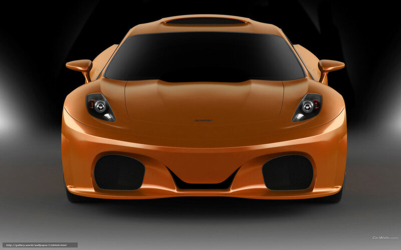 Orange Sports Car — Dramatic, 3d Render, Headlights, Grille