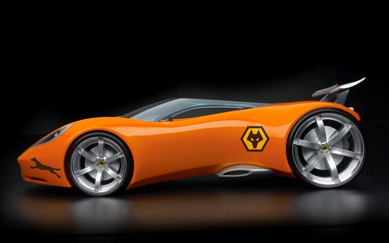 Orange Sports Car — Dramatic, 3d Render, Logo