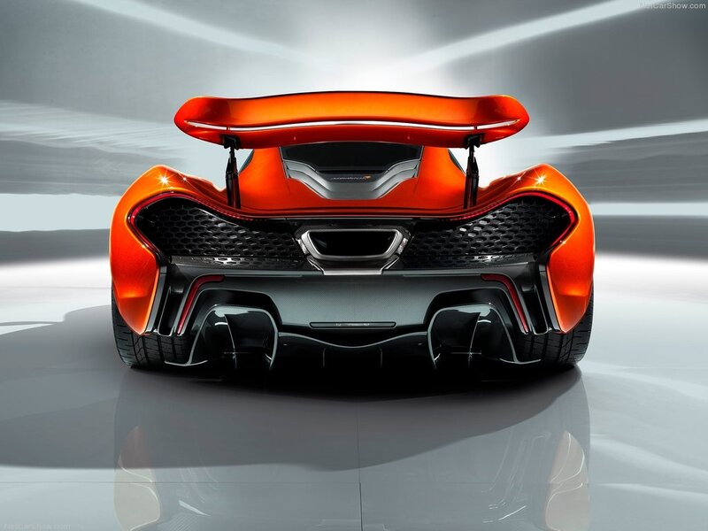 Orange Sports Car — Dramatic, 3d Render, Rear View, Aerodynamic Wing