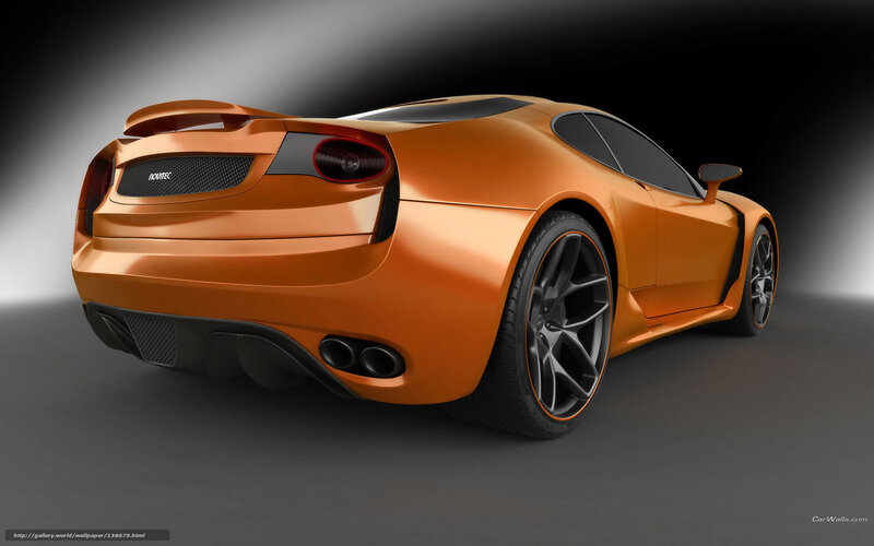 Orange Sports Car — Dramatic, 3d Render, Rear View, Carbon Fiber