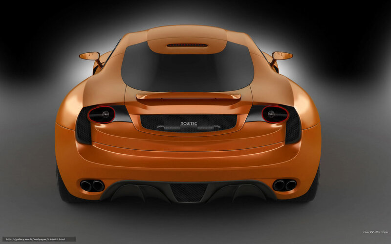 Orange Sports Car — Dramatic, 3d Render, Rear View