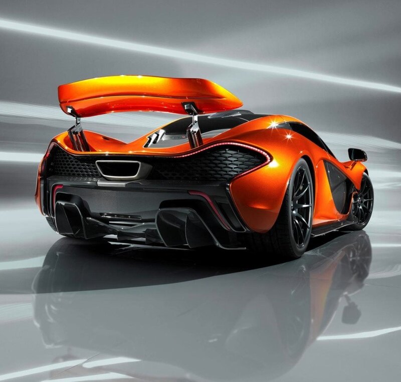 Orange Sports Car — Dramatic, 3d Render, Rear Wing, Exhaust, Carbon Fiber