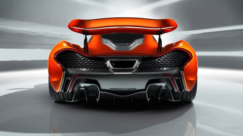 Orange Sports Car — Dramatic, 3d Render, Rear Wing, Exhaust