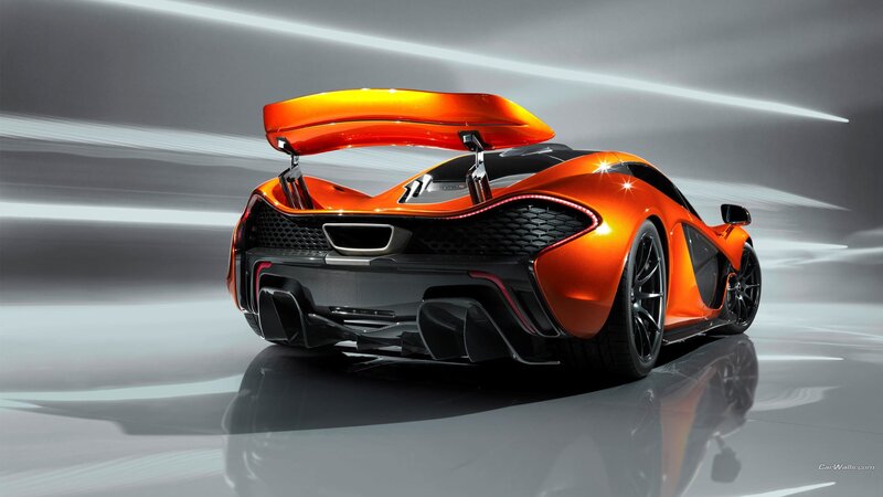 Orange Sports Car — Dramatic, 3d Render, Rear Wing, Reflective Floor