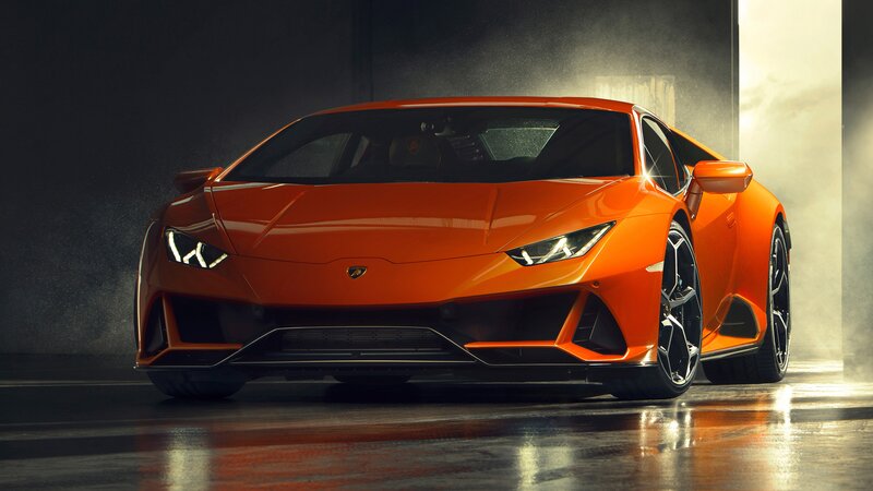 Orange Sports Car — Dramatic, 3d Render, Smoke