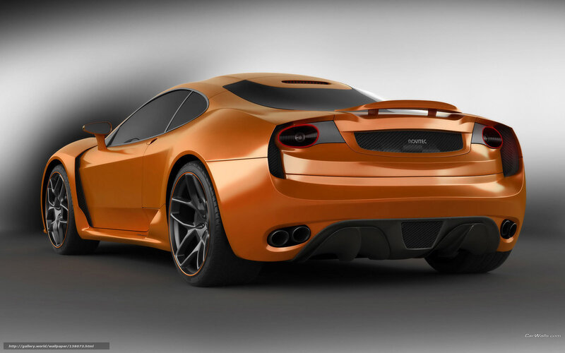 Orange Sports Car — Dramatic, 3d Render, Taillights, Wheels