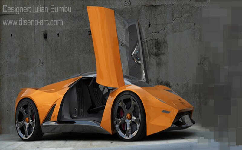 Orange Sports Car — Dramatic, 3d Render