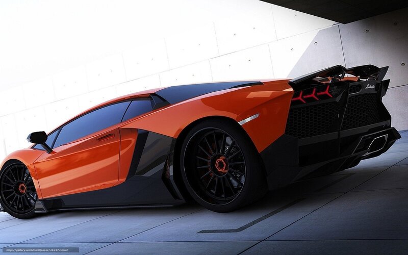 Orange Sports Car — Dramatic, 3d Render, Wall