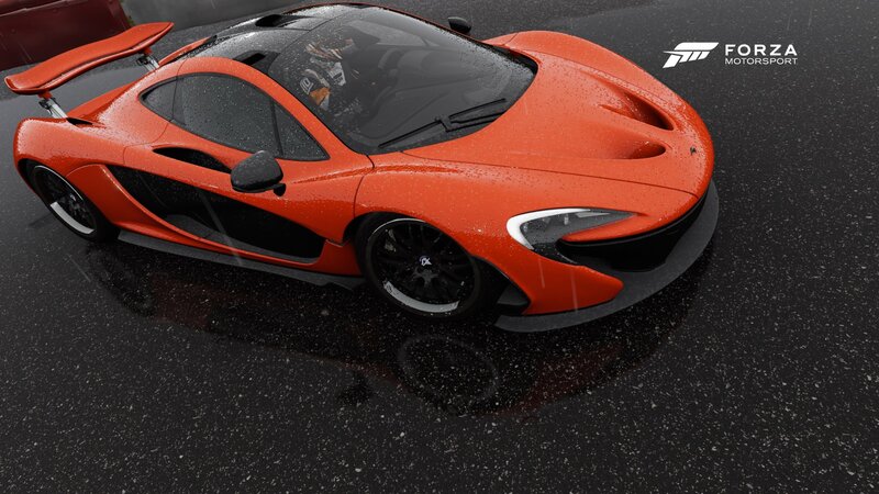 Orange Sports Car — Dramatic, 3d Render, Wet Asphalt