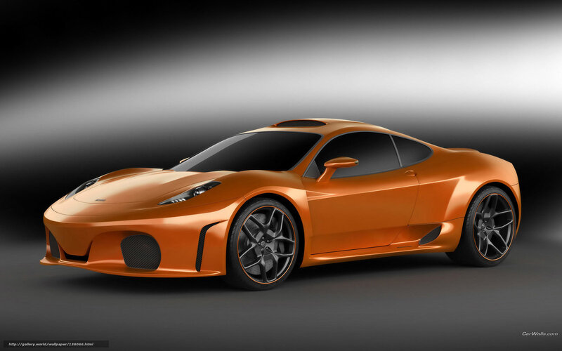 Orange Sports Car — Dramatic, 3d Render, Wheel, Side Mirror