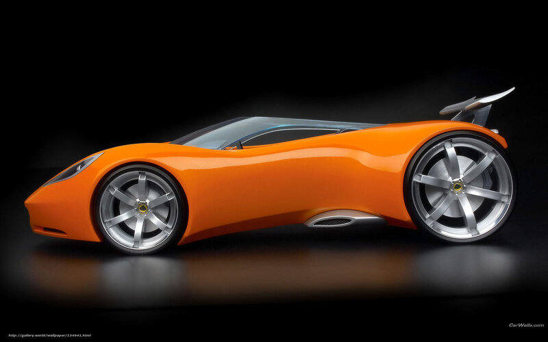 Orange Sports Car — Dramatic, 3d Render, Wheels, Rear Wing