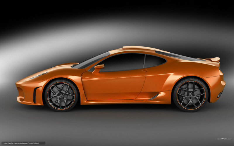 Orange Sports Car — Dramatic, 3d Render, Wheels, Side Mirror