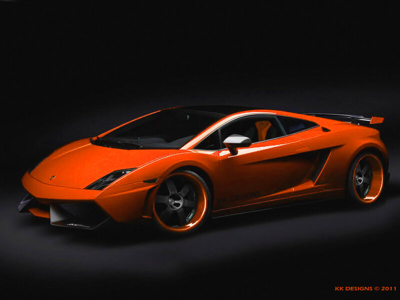Orange Sports Car — Dramatic, 3d Render, Wheels