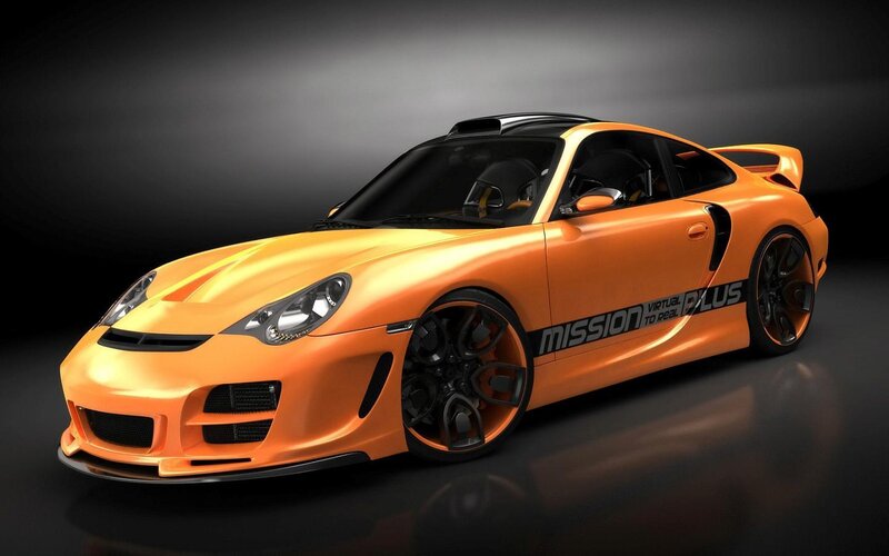 Orange Sports Car — Dramatic, 3d Render, Wheels, Windows
