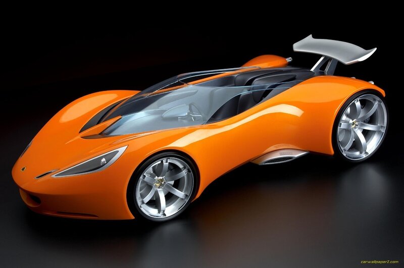 Orange Sports Car — Dramatic, 3d Render, Wings, Silver Wheels, Transparent Canopy