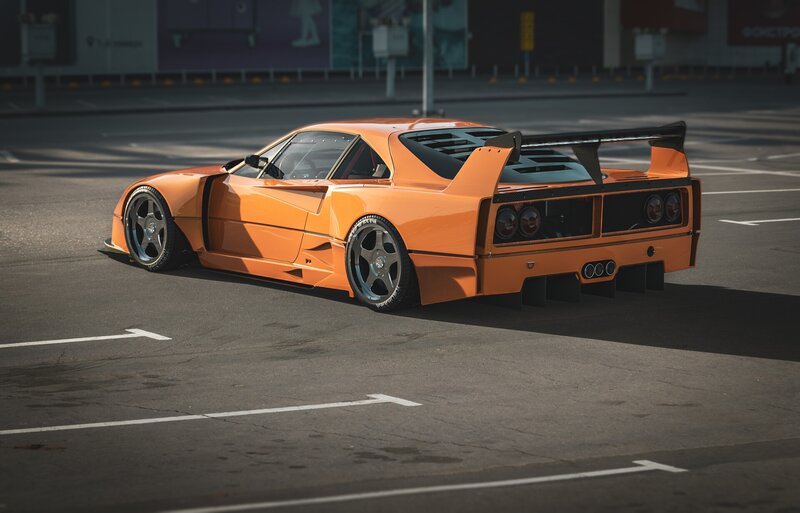 Orange Sports Car — Dramatic, Afternoon, 3d Render, Tire