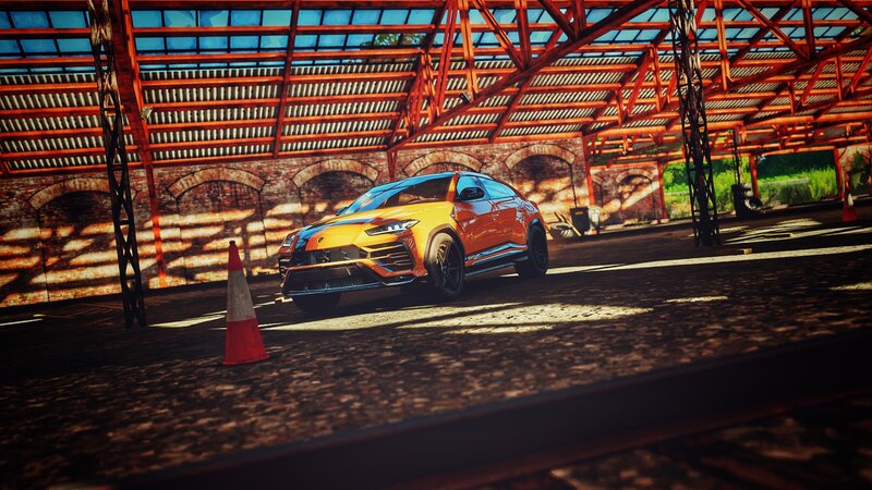 Orange Sports Car — Dramatic, Afternoon, 3d Render, Traffic Cone