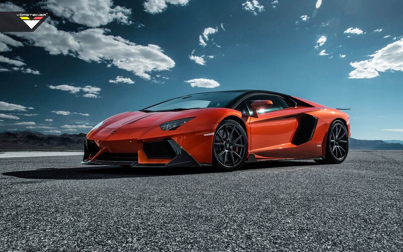 Orange Sports Car — Dramatic, Afternoon, Photograph, Asphalt