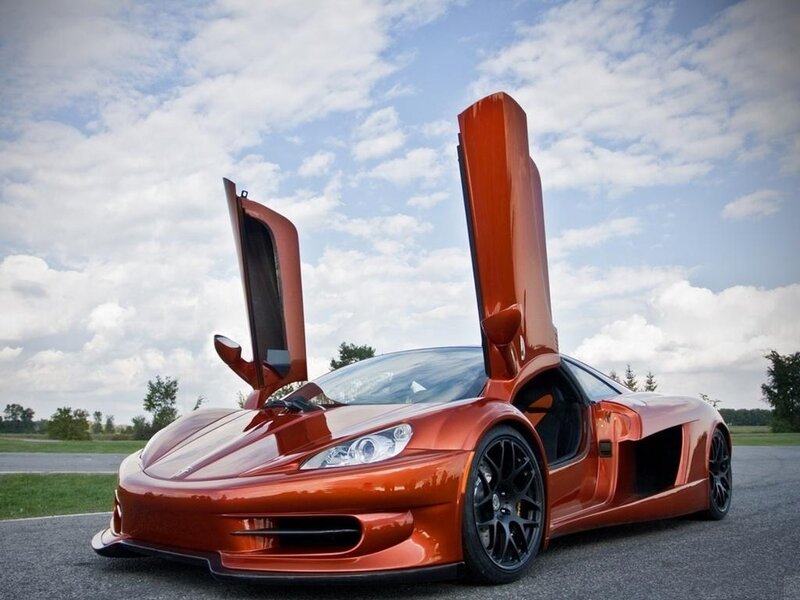 Orange Sports Car — Dramatic, Afternoon, Photograph, Doors