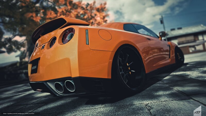 Orange Sports Car — Dramatic, Autumn, 3d Render