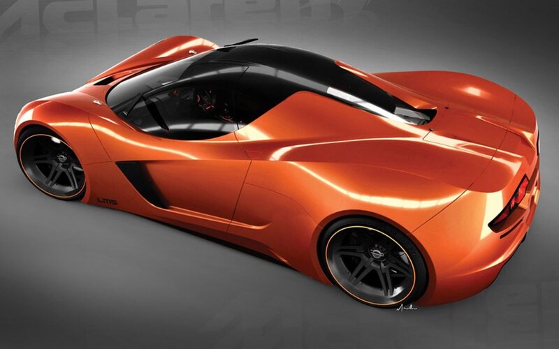 Orange Sports Car — Dramatic, Digital Art