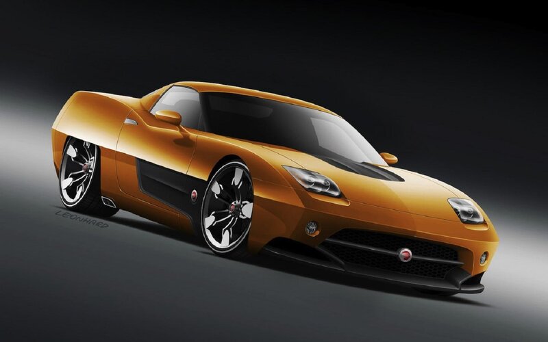 Orange Sports Car — Dramatic, Digital Art, Wheels