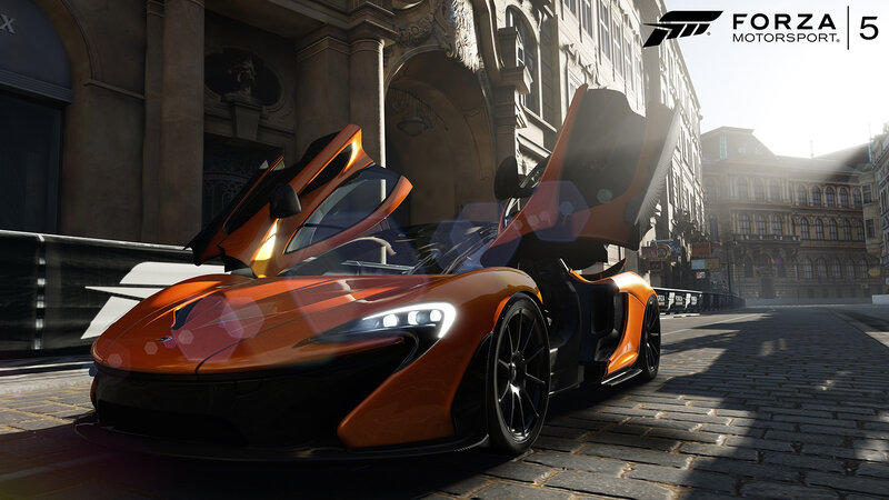 Orange Sports Car — Dramatic, Morning